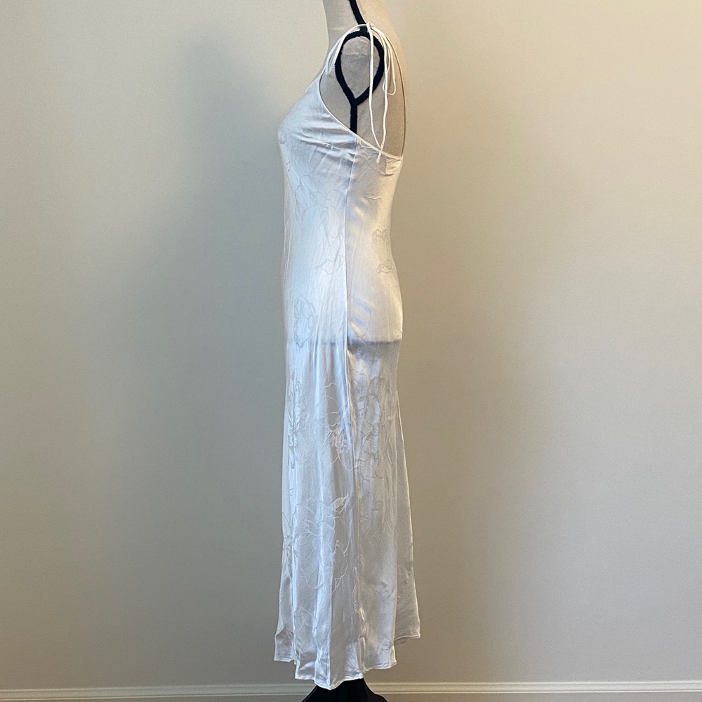 Elegant White Bias Cut Slip Dress - Picture 3 of 11